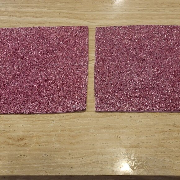Kim Seybert Glass Bead Pink Purple Placemats Shiny Sparkle Set of 2 14" Square - Picture 5 of 9
